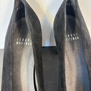 Stuart Weitzman Black Suede Block Heel Pumps EU 42 US 11 Made in Spain
